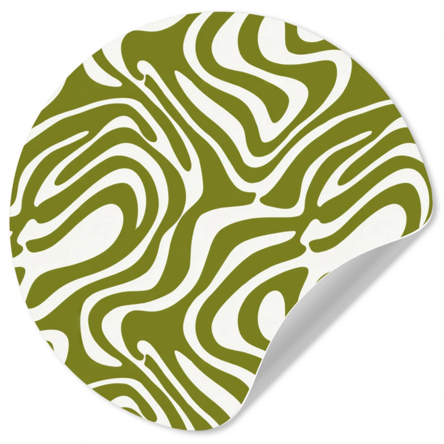 Lijnpatroon - Groen - Organisch Wandcirkel behangsticker klein 186 -3d