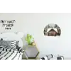 Huis - Bos - Winter - Natuur - Sneeuw Wandcirkel aluminium klein -kinderkamer