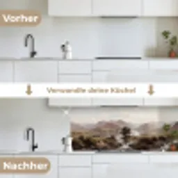 Berglandschap - Meer - Bergen - Vallei - Klassiek keuken achterwand 2 middel -voor-na_DE