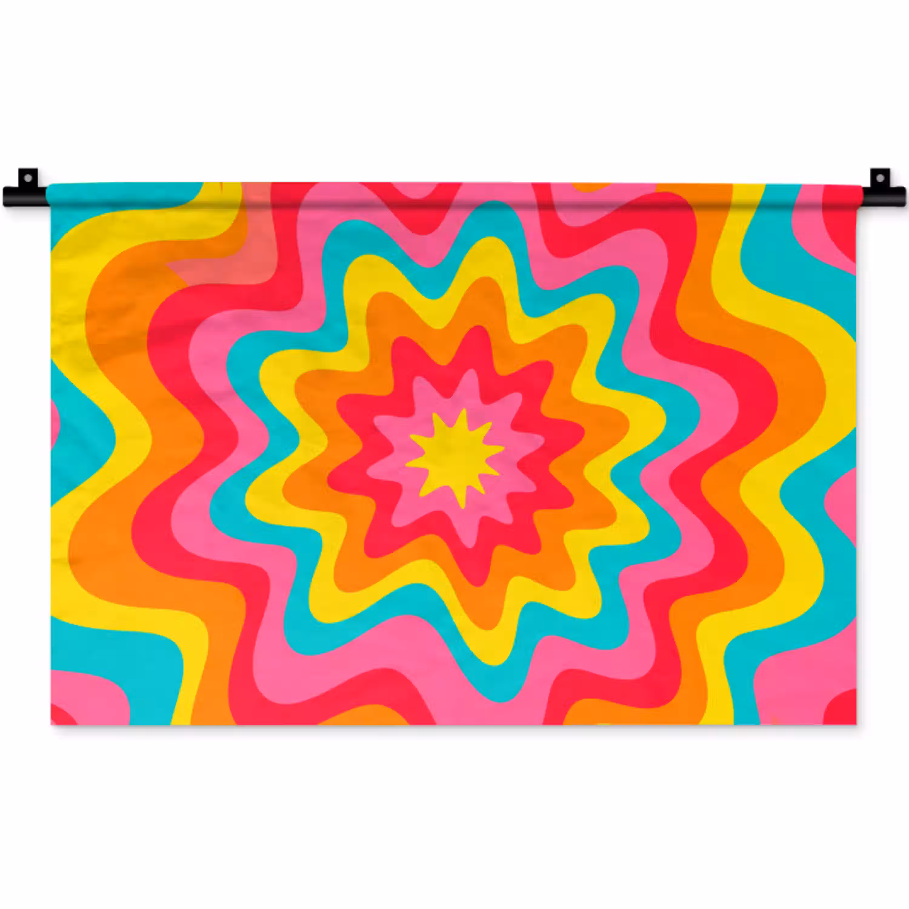 Patroon - Golvend - Kleurrijk Wandkleed katoen klein -zz3d