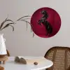 Hengst - Steigert - Rood Wandcirkel behangsticker klein -sfeer3