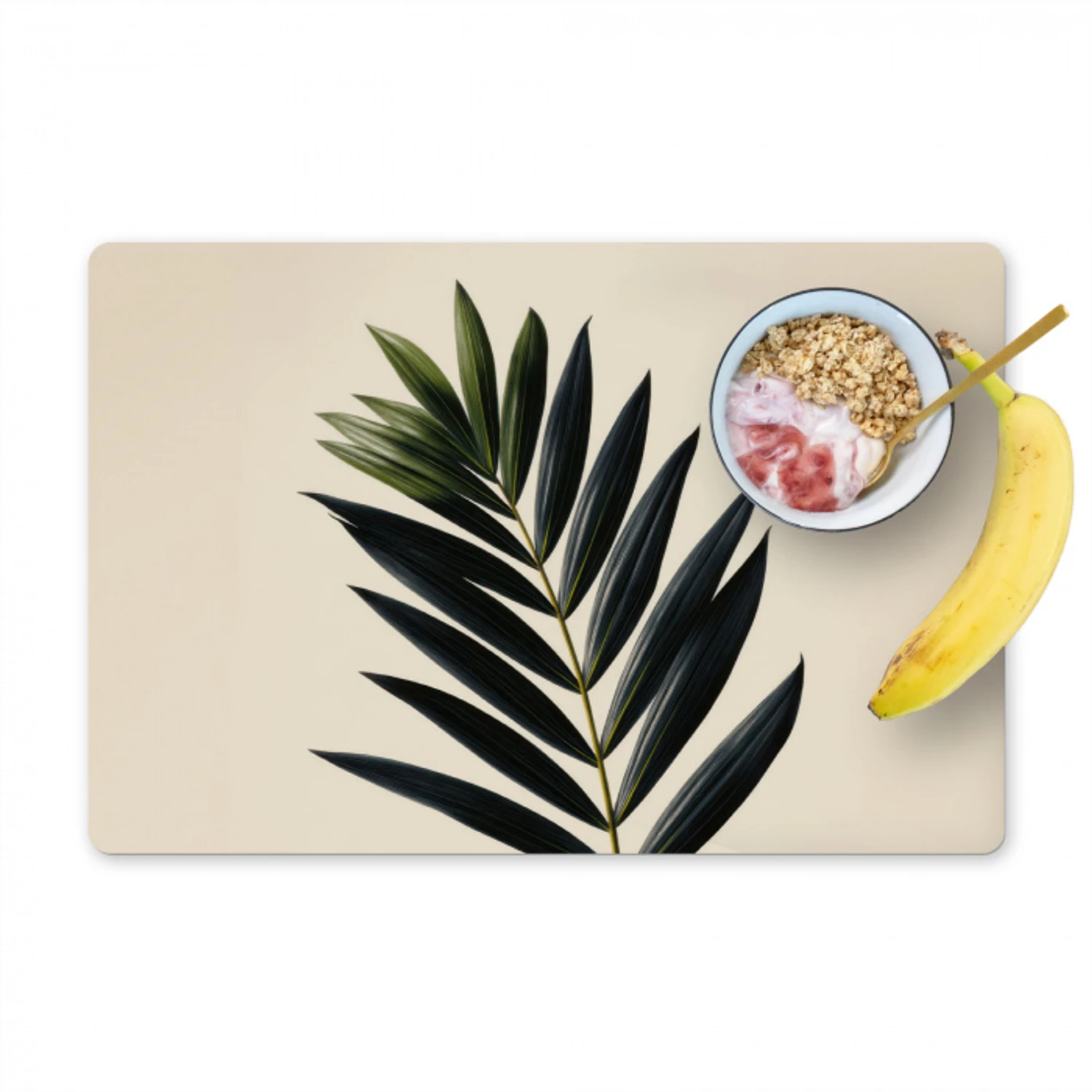 Palmblad - Donkere bladen - Subtiel Placemat vinyl groot -zzzproduct_Kitchenyeah-website