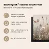 Bloemen - Roze - Modern - Beige Inductie beschermer vinyl 3mm middel -zzzzzzusp-haakje_NL