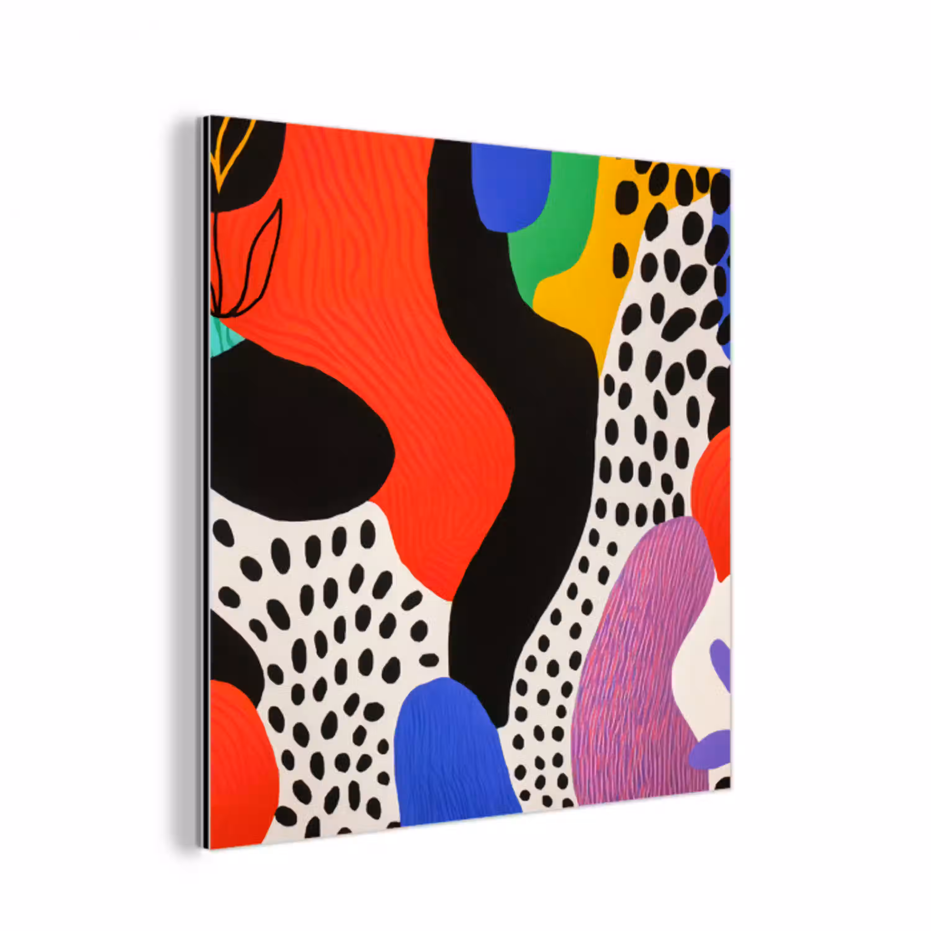 Abstract - Vormen - Kleuren - Stippen aluminium wit klein -3d