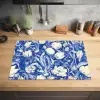 Bloemen - Delfts Blauw - Patroon - Tulp Inductie beschermer vinyl 3mm klein -sfeer5