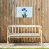 Tulpen - Blauw - Bladeren Tuinposter op houten frame 2 cm dik klein -sfeer4