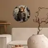 Schotse hooglander - Toilet - Krant - Badkamer Wandcirkel behangsticker klein -sfeer1