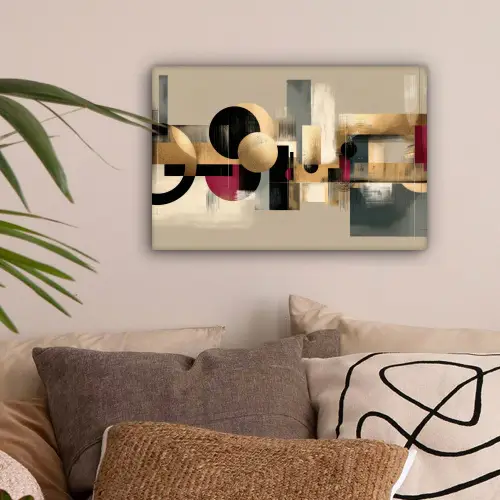 Abstract - Vormen - Beige - Texturen canvas 2cm klein -sfeer1