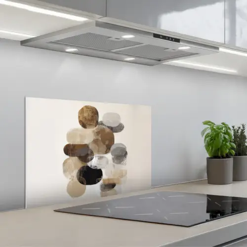 Ovaal - Kleurvlakken - Penseelstreken keuken achterwand spatscherm klein -3d_schuin