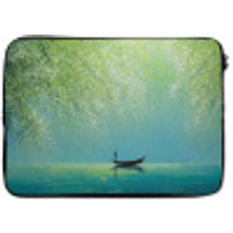 Bootje - Water - Bladeren - Bloesems laptophoes neopreen klein -zkaufland3dotto