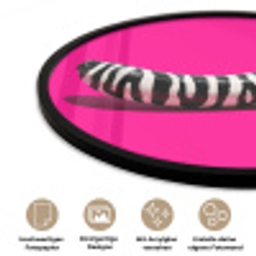 Banaan - Zebraprint - Roze Fotolijst rond zonder passe partout klein -closeup_DE