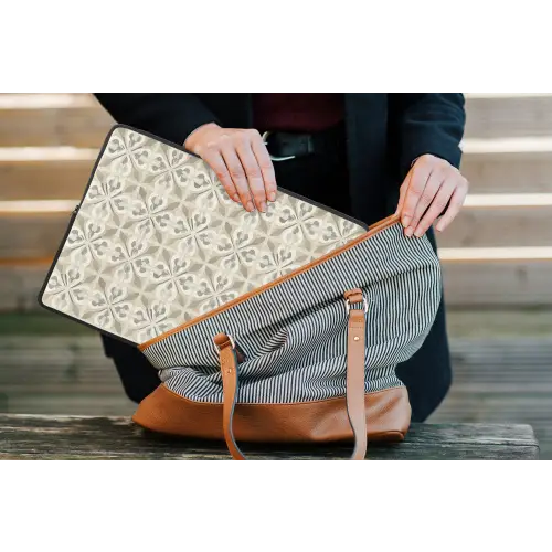 Tegel - Motief - Beige laptophoes neopreen klein 279 -tas