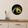 Avocado - Groente - Bladeren - Water - Zwart - Groen KitchenYeah - Keuken - Wandcirkel Forex klein -sfeer3