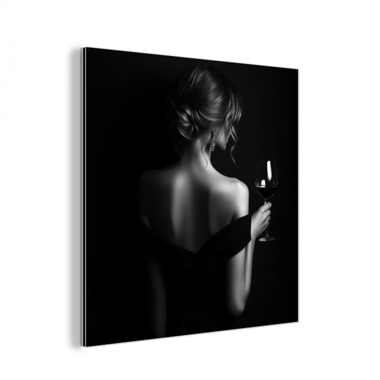 Vrouw - Wijn - Jurk aluminium wit klein -3d