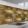 Palm - Waaier - Goud keuken achterwand 2 middel 871 -3d_schuin