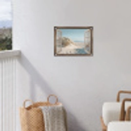 Doorkijk - Helmgras - Duinen - Zee - Landschap tuinposter los doek klein -sfeer8