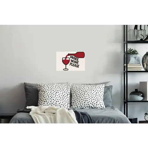 Wijnfles - Quote - Rood - Glas Muursticker klein -slaapkamer