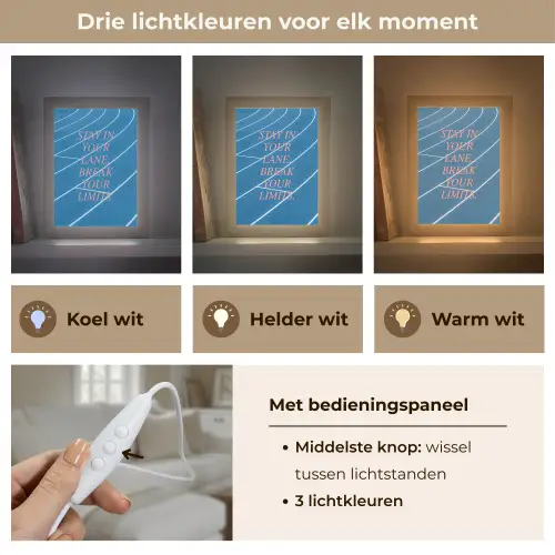 Atletiekbaan - Blauw - Tekst -Roze Light Box met kabel (Tafellamp) klein -USP_lichtkleurNL