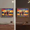 Schotse hooglander - Kunst - Koe - Dieren - Landschap Light Box met batterij (Wandlamp) middel -sfeer3