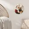 Kerstman - Rendier - Sneeuw - Kleurrijk Wandcirkel kunststof plaat 5mm dik klein -sfeer5