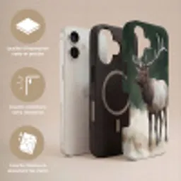 Edelhert - Gewei - Schildering - Rustiek Toughcase MagSafe Apple iPhone 17 klein -USP_Lagen_FR