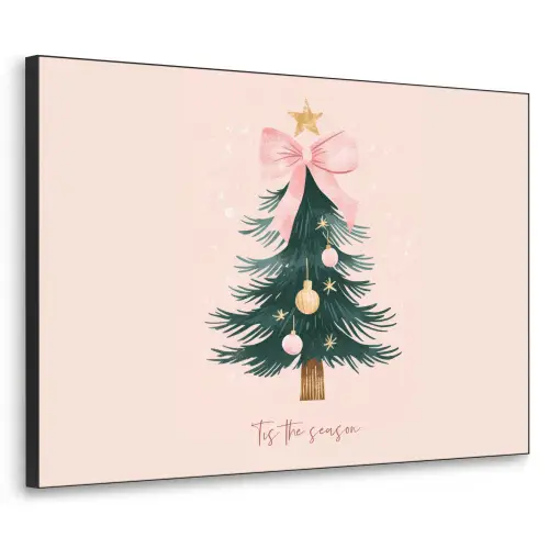 Christmas Season - Kerst - Kerstboom - Roze Textielframe zwart klein -3d
