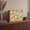 Vierkanten - Kleurrijk - Golvend Light Box met batterij (Wandlamp) middel -sfeer2