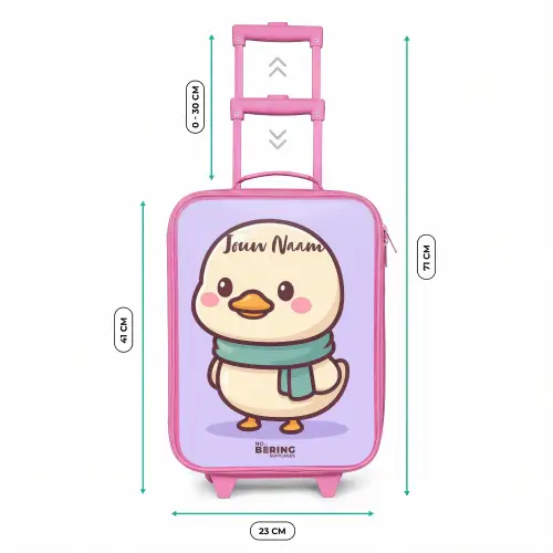 Kawai - Eend - Sjaal Kinderkoffer - Roze klein -productfoto_formaten