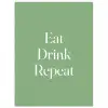 Eten - Drinken - Tekst - Mintgroen poster papier klein -3d