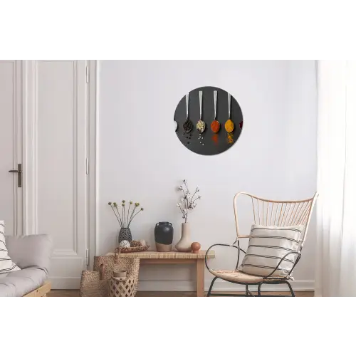 Specerijen - Lepels - Tafel - Rustiek - Kruiden Wandcirkel aluminium klein -woonkamer