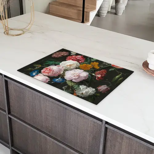 Stilleven met bloemen in een glazen vaas - Schilderij van Jan Davidsz. de Heem Inductie beschermer vinyl 3mm klein -sfeer8
