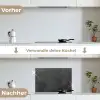 Beton - Structuur - Industrieel - Zwart - Grijs keuken achterwand spatscherm klein -voor_na_DE