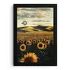 Zonnebloem - Veld - Windmolen fotolijst zwart zonder passe partout klein -3d