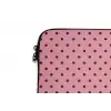 Bonjour - Stippen - Roze- Geel laptophoes neopreen klein -detail