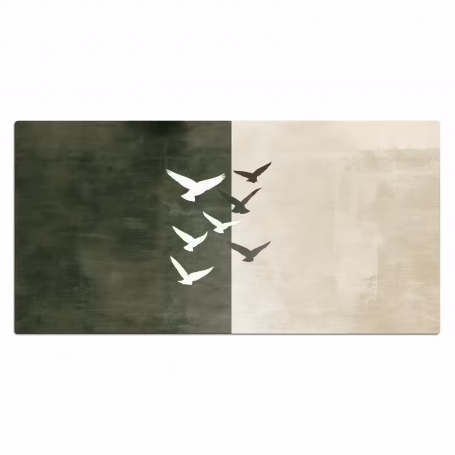 Schreibtischunterlage - Japandi - Vogel - Grün