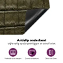 Krokodillenleer - Structuur - Groen Inductie beschermer vinyl 3mm middel -zzzzzzz-cc-onderkant