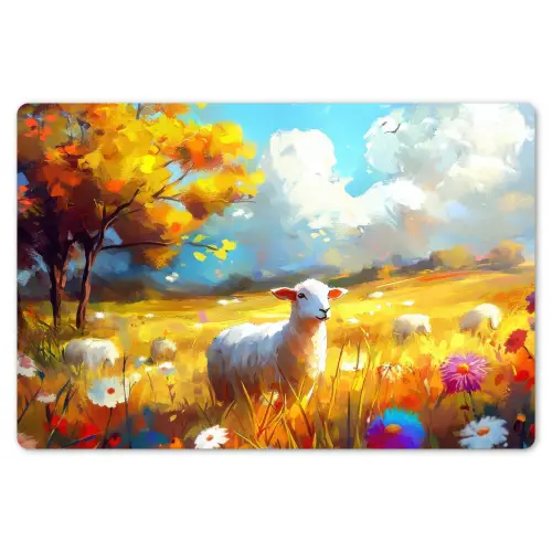 Schaap - Weide - Bloemen Placemat vinyl groot -zzsfeer1_Kitchenyeah-website