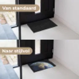 Aarde - Ruimte - Blauw - Groen Deurmat klein -voor-na_NL