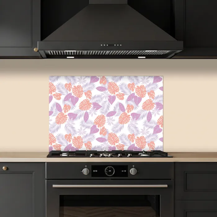 Bladeren - Pastelkleuren - Tropisch keuken achterwand spatscherm klein 900 -sfeer1