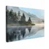 Meer - Mist - Bergen - Landschap canvas 2cm klein -z3d