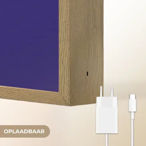 Blauw - Why not - Minimalistisch Light Box met batterij (Wandlamp) middel -USP_websiteoplaadbaarNL