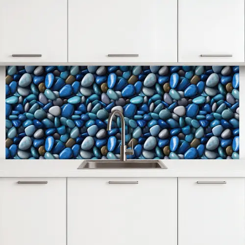 Blauwe - Oceaan - Kiezels keuken achterwand 2 middel 871 -3d