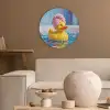 Creatief - Badeend - Kleurrijk Akoestische PET Vilt - Rond klein -sfeer1