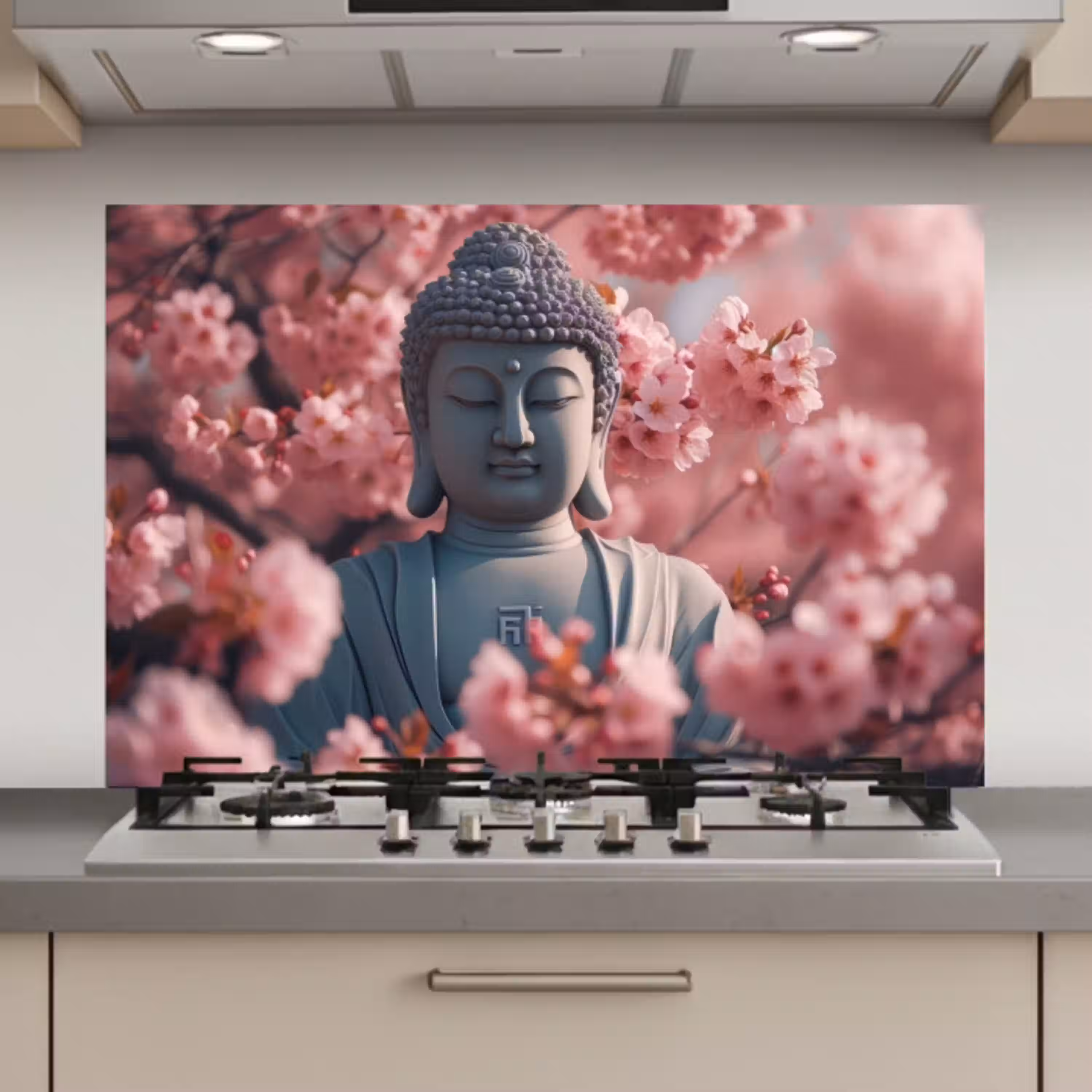 Boeddha - Beeld - Sakura - Buddha - Kersenbloesem keuken achterwand spatscherm klein -3d_website