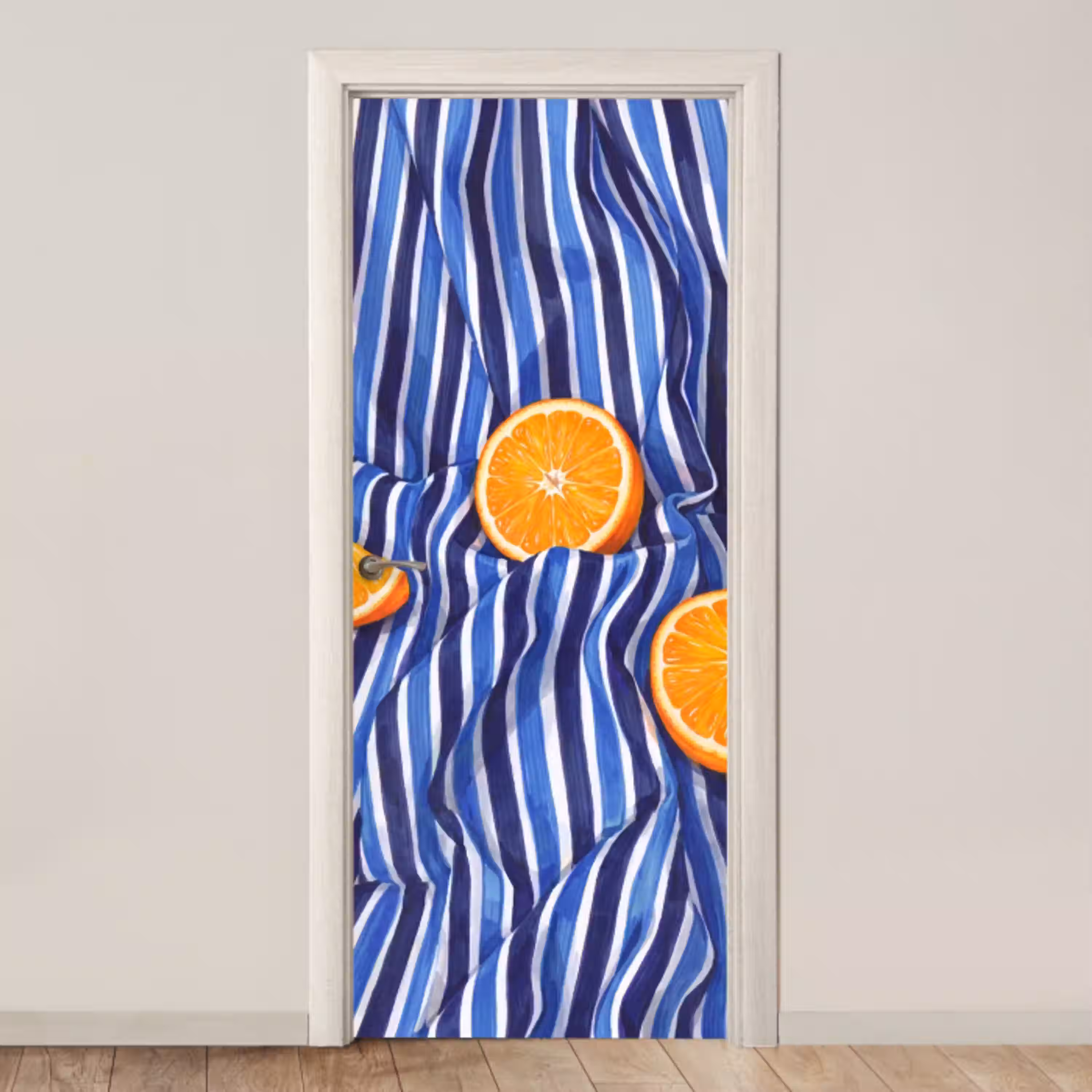 Eten - Fruit - Oranje deurposter klein -3d_beige