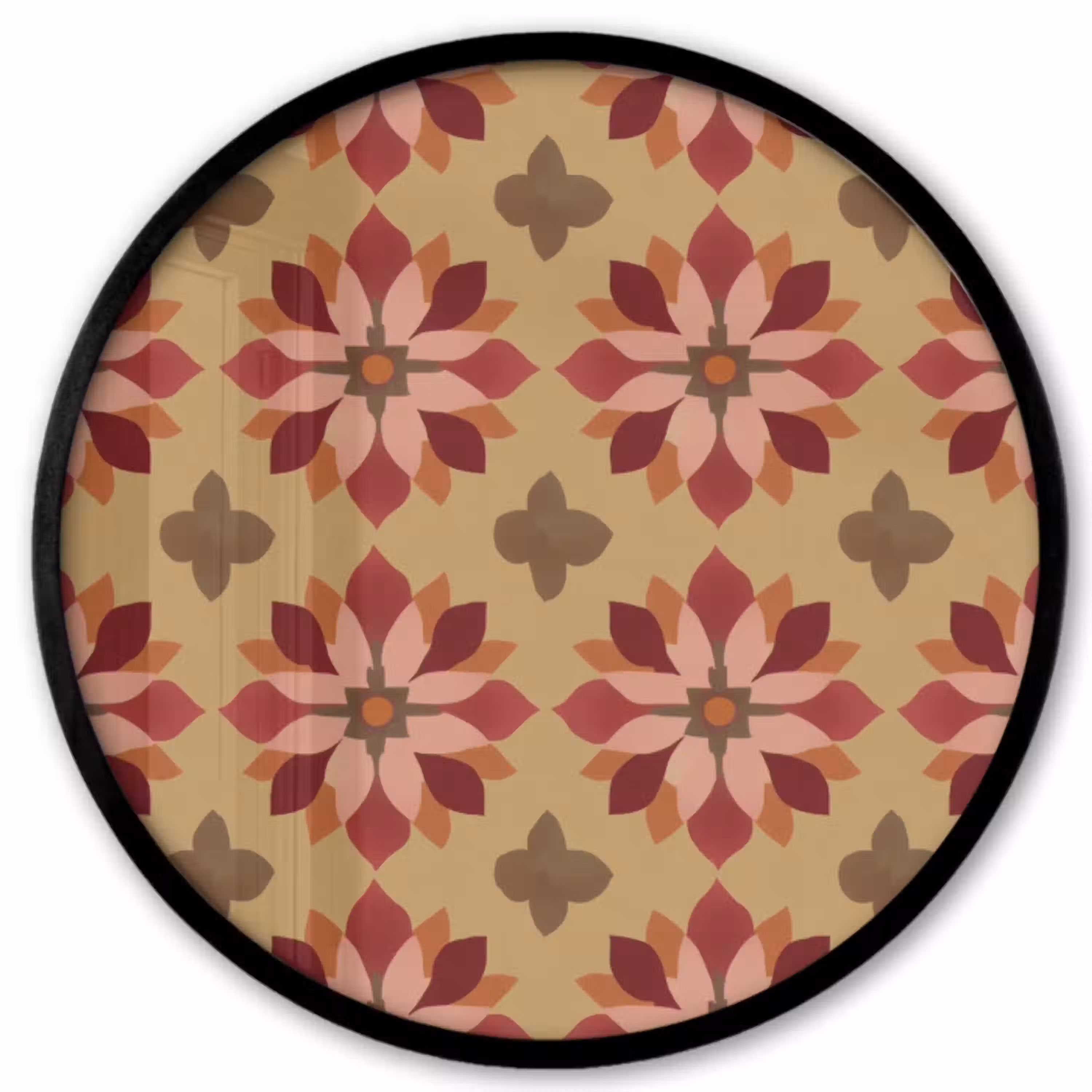 Bloemen - Retro - Groen Fotolijst rond zonder passe partout klein 856 -3d