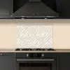 Beige - Wit - Patroon - Structuur keuken achterwand spatscherm klein 900 -sfeer1
