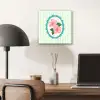 Bloemen - Ovaal - Strepen - Groen aluminium wit klein -sfeer5
