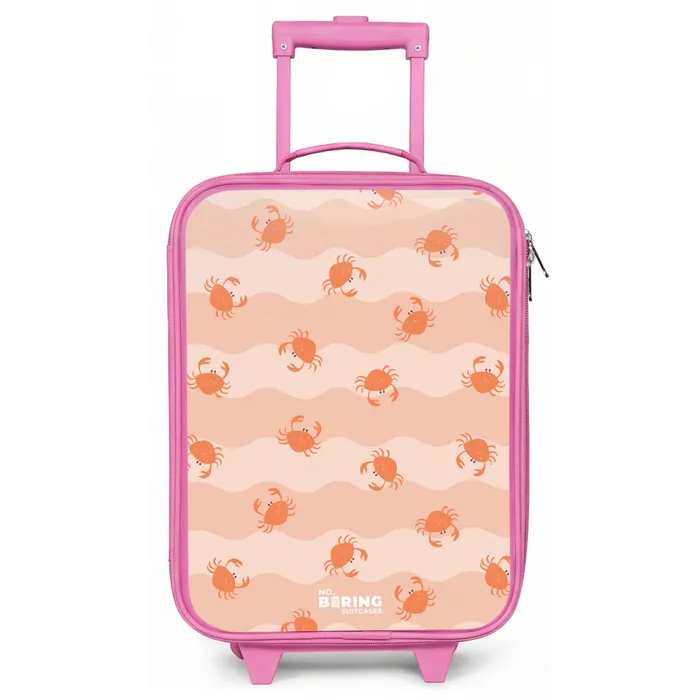 Oranje krabben op golvende achtergrond Kinderkoffer - Roze klein -zz3dotto