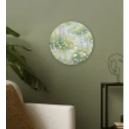 Bloemenveld - Heuvels - Kleurrijk Wandcirkel kunststof plaat 5mm dik klein -sfeer3